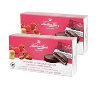 Anthon Berg Dark Chocolate Covered Marzipan Treats, Raspberry in Orange Liqueur, with a Delicious Jam of Fresh Fruits, 220 g Box (Pack of 2)