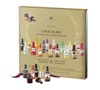 Anthon Berg Liqueur Chocolate Gift - 21 Dark Chocolate Liqueurs & Cocktails Miniature Alcohol Bottles Selection 328g with Topline Card. Novelty Gift for Christmas Stocking Fillers, Secret Santa Gifts