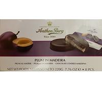 Anthon Berg - Marzipan Covered in Dark Chocolate - Plum & Madeira - Box of 220g - With a delicious jam of fresh fruits flavoured with Madeira.
