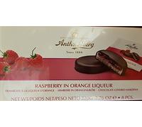 Anthon Berg - Marzipan Covered in Dark Chocolate - Raspberry & Orange Liqueur - Box of 220g - With a delicious jam of fresh fruits flavoured with Orange Liqueur.