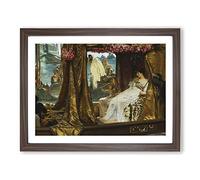 Anthony And Cleopatra By Lawrence Alma Tadema Classic Painting Framed Print | A3 Walnut Framed Wall Art | Ready to Hang | Classic Historical Picture | Living Room Bedroom Lounge Office