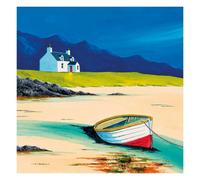 Anthony Barber Low Tide - Lewis Canvas Print Cream/blue/green (60Cm X 60Cm)
