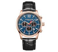 Anthony James Classic Wrist Watches Men - Stainless Steel Back, Analogue, Leather Strap, Chronograph, Hand Assembled, Water & Scratch Resistant Men's Watch - 5 Years Warranty, Rose Blue