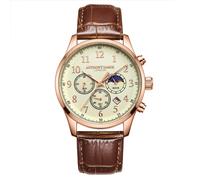 Hand Assembled Moonphase Chronograph Rose White Watch Anthony James White One Size