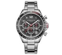 Anthony James Tachymeter Chrono Wrist Watches Men - Steel Back, Analogue, Stainless Steel Strap, Hand Assembled, Water & Scratch Resistant Men's Watch - 5 Years Warranty, Steel Black