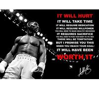 Anthony Joshua Boxing It Will Hurt Inspirational Motivational Quote Sign Poster Print Picture