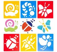 Anthony Peters AP/030/WSB Washable Plastic Stencils-Bugs Themed-Pack of 6-15cm x15cm-Childrens Arts and Crafts, Multicolour, 15cmx 14.5cm,Multicolor