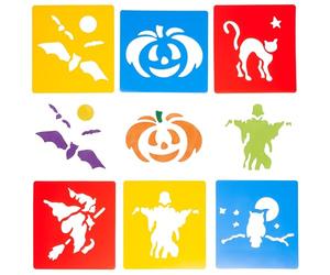 Anthony Peters,Red Blue Yellow,AP/115/WSH Washable Plastic Stencils - Halloween Themed - Pack of 6-15cm x 15cm - Children's Arts and Crafts