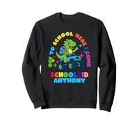 Anthony Schoolchild personalized Back to School Dino Truck Sweatshirt