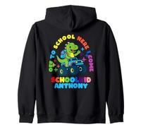 Anthony Schoolchild personalized Back to School Dino Truck Zip Hoodie
