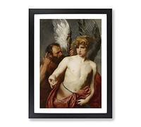 Anthony Van Dyck Daedalus And Icarus Classic Painting Framed Print | A3 Black Framed Wall Art | Ready to Hang | Classic Historical Picture | Living Room Bedroom Lounge Office
