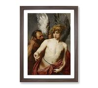 Anthony Van Dyck Daedalus And Icarus Classic Painting Framed Print | A3 Walnut Framed Wall Art | Ready to Hang | Classic Historical Picture | Living Room Bedroom Lounge Office