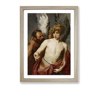 Anthony Van Dyck Daedalus And Icarus Classic Painting Framed Print | A4 Oak Framed Wall Art | Ready to Hang | Classic Historical Picture | Living Room Bedroom Lounge Office