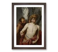 Anthony Van Dyck Daedalus and Icarus Framed Print | A2 Walnut Framed Wall Art | Ready to Hang | Modern Nature Picture | Living Room Bedroom Lounge Office