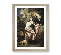 Anthony Van Dyck Lady Digby Classic Painting Framed Print | A2 Oak Framed Wall Art | Ready to Hang | Classic Historical Picture | Living Room Bedroom Lounge Office