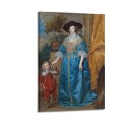 Anthony Van Dyck - Queen Henrietta Maria with Sir Jeffrey Hudson-1 Aesthetic Room Decor Canvas Prints Modern Wall Painting Art for Bedroom 08x12inch