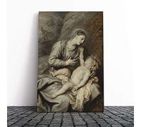 Anthony Van Dyck Rest on The Flight into Egypt Canvas Print | Gallery Wrapped 30mm Frame Wall Art | 24x16 inches | Ready to Hang | Modern Picture | Living Room Bedroom Lounge Office