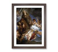 Anthony Van Dyck Saint Rosalie In Glory 2 Classic Painting Framed Wall Art Print, Ready to Hang Picture for Living Room Bedroom Home Office Décor, Walnut A2 (64 x 46 cm)