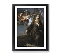 Anthony Van Dyck Saint Rosalie In Glory Classic Painting Framed Print | A2 Black Framed Wall Art | Ready to Hang | Classic Historical Picture | Living Room Bedroom Lounge Office