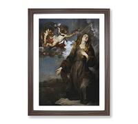 Anthony Van Dyck Saint Rosalie In Glory Classic Painting Framed Print | A2 Walnut Framed Wall Art | Ready to Hang | Classic Historical Picture | Living Room Bedroom Lounge Office