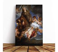 Anthony Van Dyck Saint Rosalie in Glory Vol.2 Canvas Print | Gallery Wrapped 30mm Frame Wall Art | 24x16 inches | Ready to Hang | Modern Religious Picture | Living Room Bedroom Lounge Office