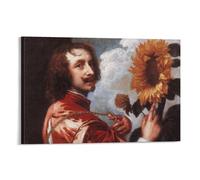 Anthony Van Dyck Self-Portrait in Front of Sunflower Poster Canvas Art Poster And Wall Art Picture Print Modern Family Decor Posters 16x24inch(40x60cm)