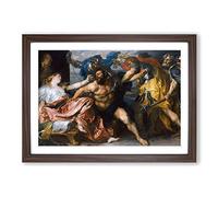 Anthony Van Dyck The Taking of Samson Framed Print | A2 Walnut Framed Wall Art | Ready to Hang | Modern Nature Picture | Living Room Bedroom Lounge Office