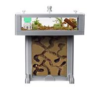 Anthouse.es - 3D T-Shaped Foam Ant Nest Kit - Sandwich (14x8x14cm) and Foraging Box, with Removable Lid - Grey