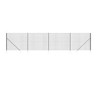 vidaXL Wire Mesh Fence with Spike Anchors, Corrosion and UV Resistant, PVC Coated and Galvanised Steel, Interlocking Design, Anthracite, 1.4x10m