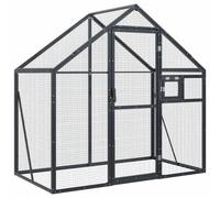 (anthracite, 1.79 x 1 x 1.85 m) vidaXL Aviary Outdoor Bird Cage Walk In Chicken Run Coop Silver Aluminium