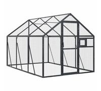(anthracite, 1.79 x 3 x 1.85 m) vidaXL Aviary Outdoor Bird Cage Walk In Chicken Run Coop Silver Aluminium