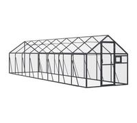 (anthracite, 1.79 x 8 x 1.85 m) vidaXL Aviary Outdoor Bird Cage Walk In Chicken Run Coop Silver Aluminium