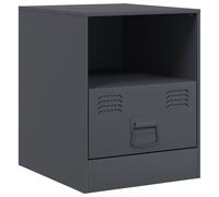 (anthracite, 1 pcs) vidaXL Bedside Cabinet Bedroom Nightstand Side Table Bed Cabinet Black Steel