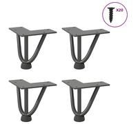 (anthracite, 10 cm) vidaXL Hairpin Table Legs Hairpin Legs Coffee Table leg 4 pcs Solid Steel