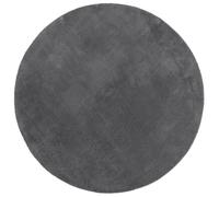 Rug Round Anthracite Polyester Ø100cm Washable Non-Slip Modern Indoor Short Pile