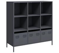 (anthracite, 101,5x39x103,5 cm) vidaXL Highboard Sideboard Home Storage Side Cabinet Cupboard Buffet Steel