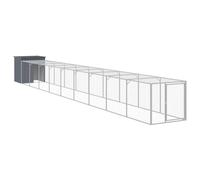 (anthracite, 110 x 1017 x 110 cm) vidaXL Chicken Cage Chicken Run Coop with Run Anthracite Galvanised Steel