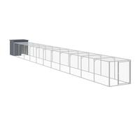 (anthracite, 110 x 1221 x 110 cm) vidaXL Chicken Cage Chicken Run Coop with Run Anthracite Galvanised Steel