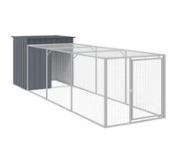 (anthracite, 110 x 405 x 110 cm) vidaXL Chicken Cage Chicken Run Coop with Run Anthracite Galvanised Steel