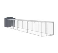 (anthracite, 117 x 813 x 123 cm) vidaXL Chicken Cage with Run Farm Chicken Run Coop Hen House Galvanised Steel