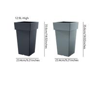 (Anthracite, 12.9L High) Plant Flower Pot Square Low Planter Pot 3 Sizes Garden Patio Home Large Modern