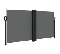 vidaXL Retractable Side Awning Anthracite 120x1200 cm, Black
