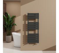 (Anthracite, 1200x450mm) Heated Towel Rail Flat Central Heating Radiator