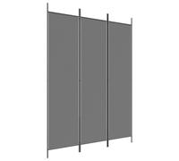 vidaXL 3-Panel Room Divider Anthracite - Foldable Fabric Partition for Privacy, Space Separator for Living Room, Bedroom, Modern Home Decor, 150x200 cm