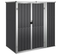vidaXL Garden Tool Shed Anthracite 161x89x161 cm Galvanised Steel, Black
