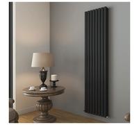 (Anthracite, 1800mm x 480mm) Princia Vertical Double Oval Panel Radiator