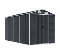 (anthracite, 191 x 385 x 198 cm) vidaXL Garden Shed Outdoor Storage Shed Patio Yard Tool Shed Galvanised Steel