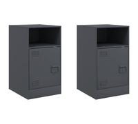 Bedside Cabinets Bed Table Nightstand Side Table Bed Cabinet Steel vidaXL