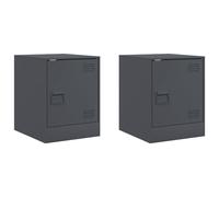 (anthracite, 2 pcs) vidaXL Bedside Cabinets Nightstand Bed Side Cabinet 2 pcs Olive Green Steel