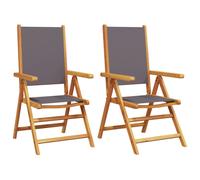 (anthracite, 2 pcs) vidaXL Reclining Garden Chairs Outdoor Chairs Armchair Fabric & Solid Wood